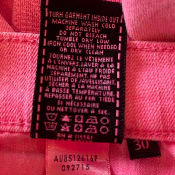 NEW (NWOT) 7 For All Mankind Pink High Waist Slim Kick Jeans w/ wh. piping sz 30 - Picture 12 of 13